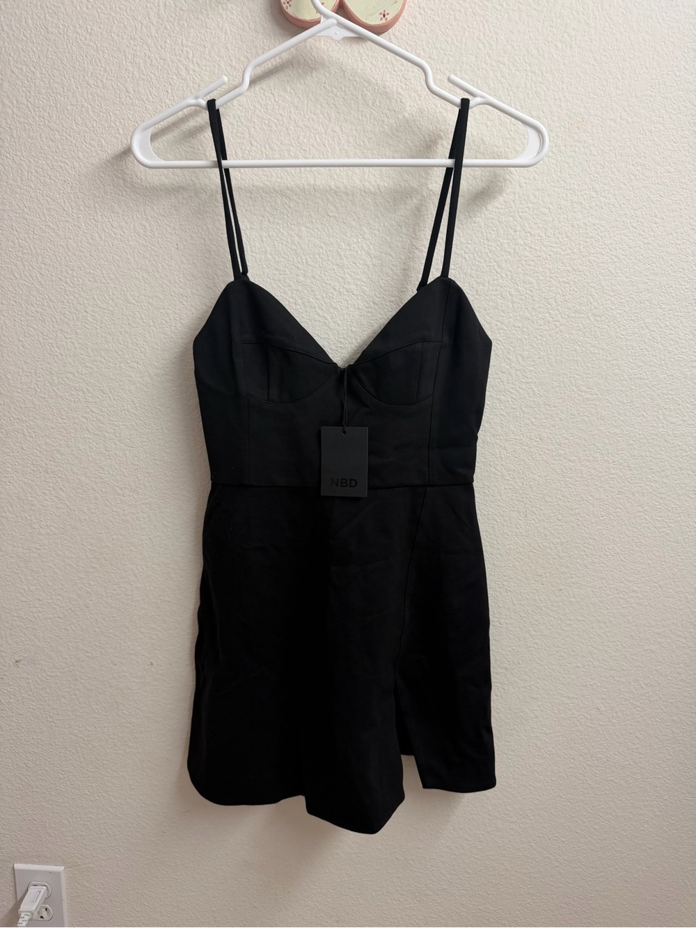 NBD Black Spaghetti-Strap Mini Dress with Sweetheart Bust